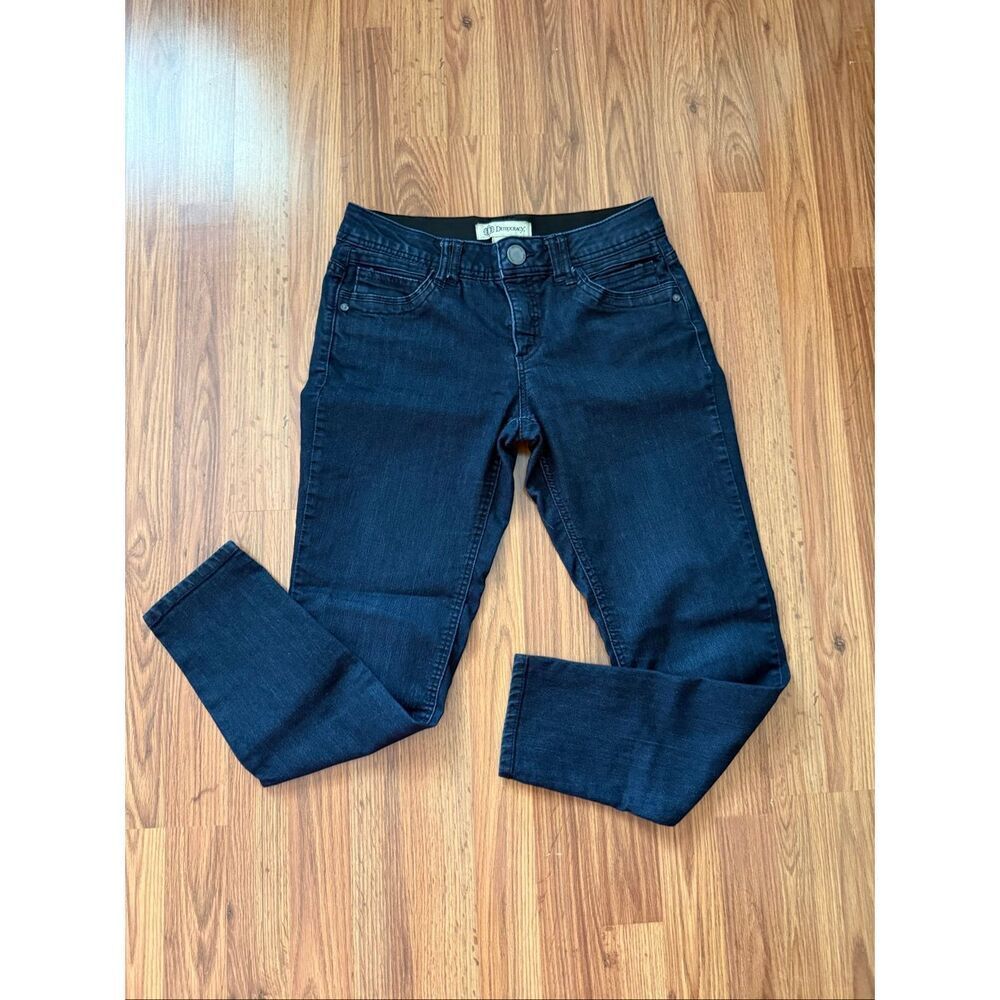 Democracy Women's Mid-rise Ab Tech Cropped Skinny Ankle Jeans Dark Wash Sz 6